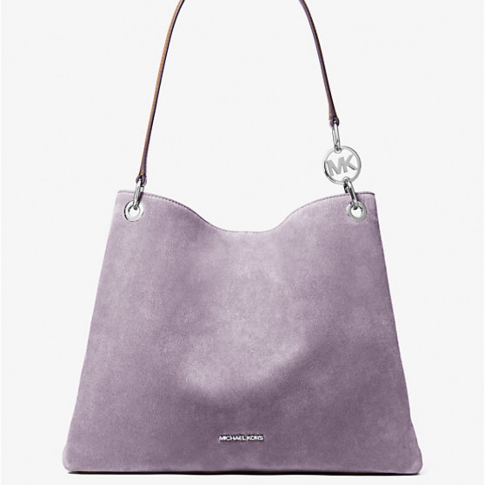 MICHAEL KORS Christina Large Suede Triple Gusset Shoulder Tote Bag
Lt Quartz
NWT - Picture 1 of 16